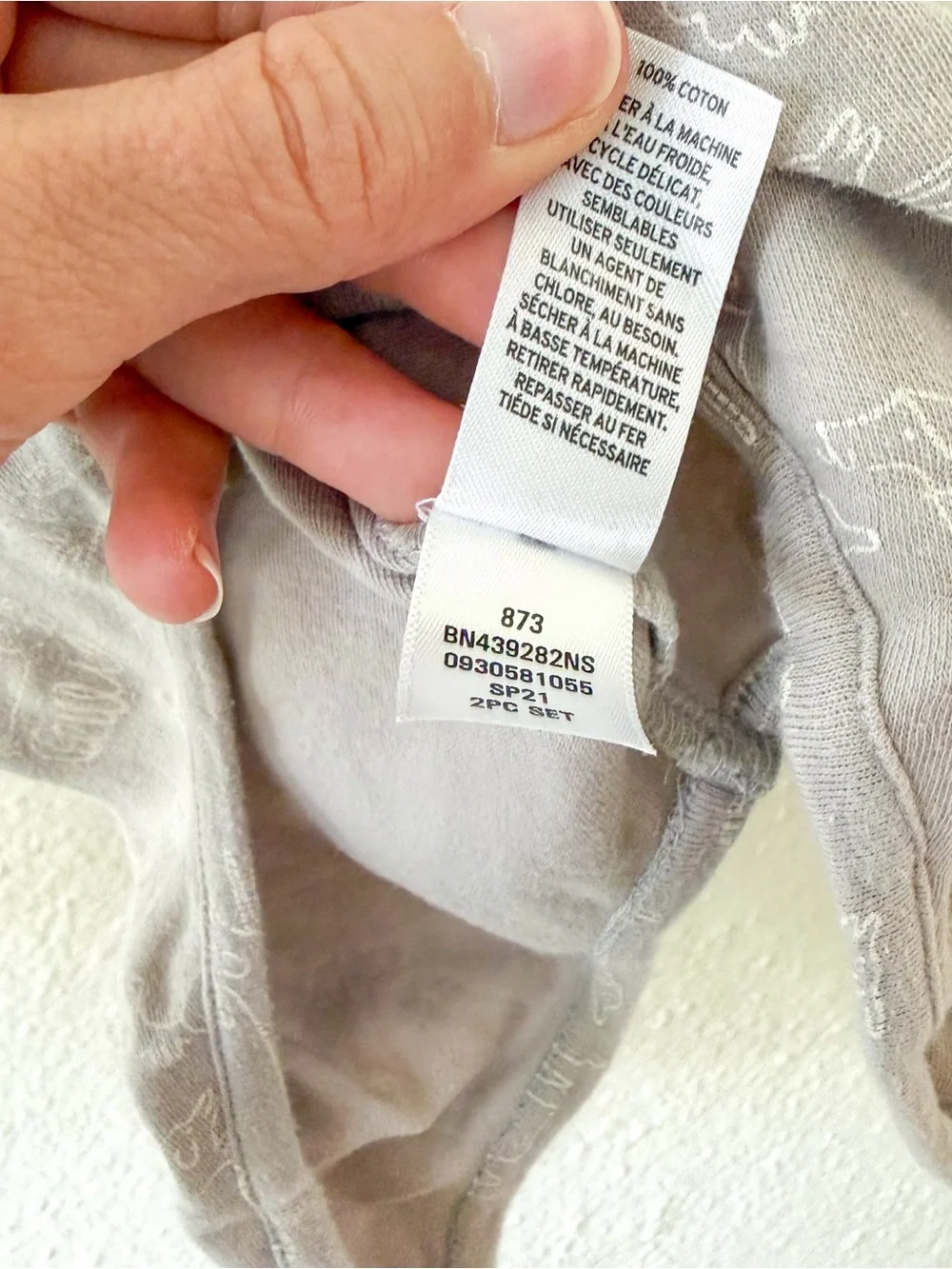 Nordstrom Silver Grey Printed Dogs Knotted Sleep Gown